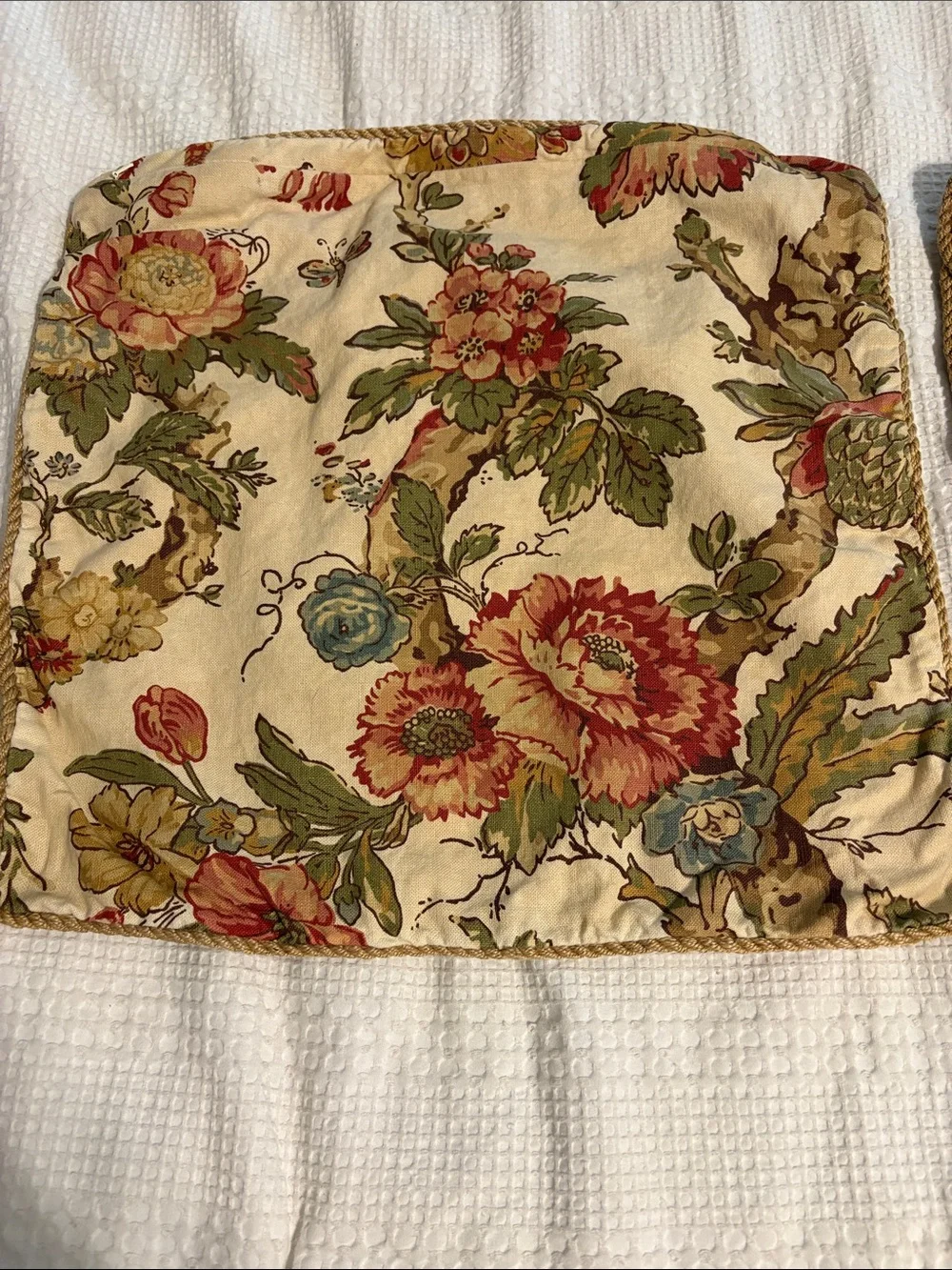 Two Pottery Barn Floral Upholstery Pillow Covers